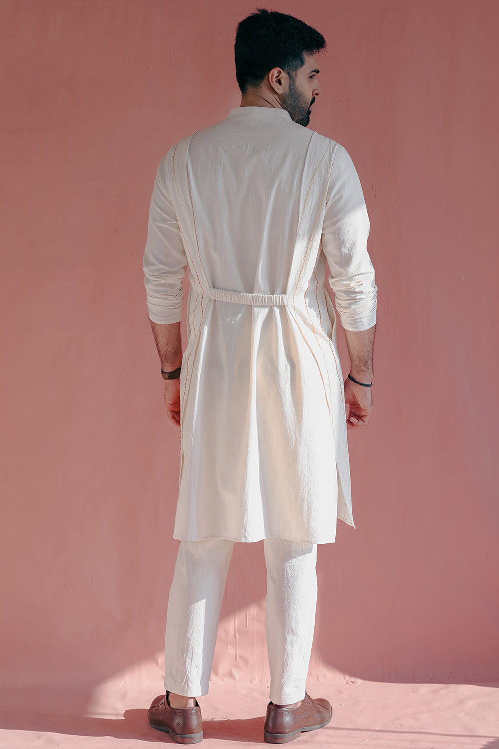 ITIDOR Aralinn Kurta - Chinese Collar, Back Waist Elastic