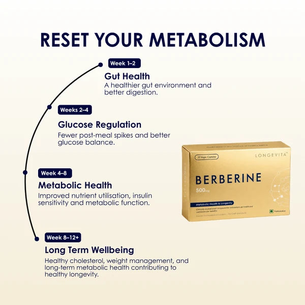 Longevita Berberine HCl – 500 mg Metabolic Health Support