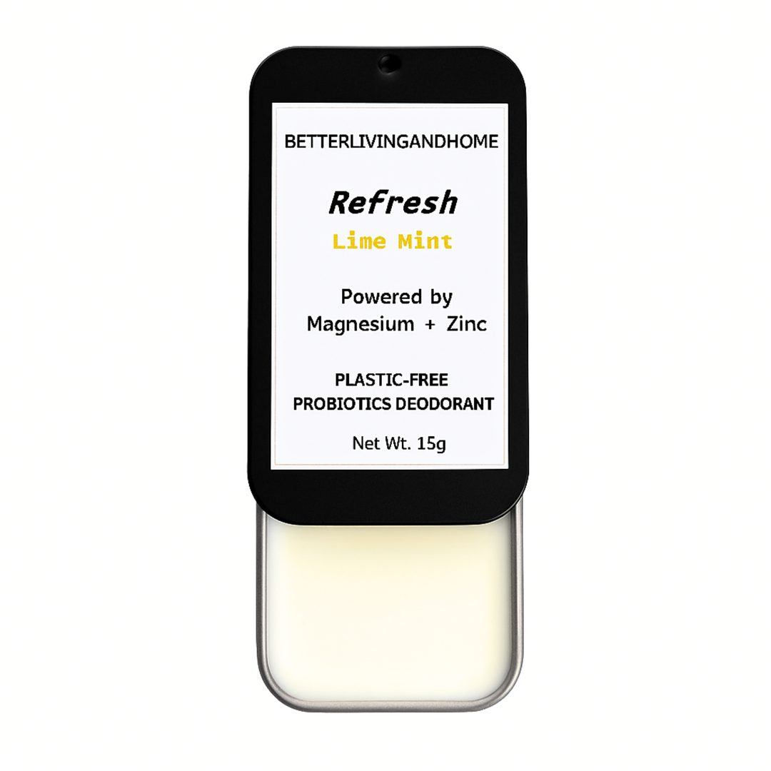 Betterliving And Home Refresh - Lime & Mint Natural Deodorant Enriched With Magnesium & Probiotics