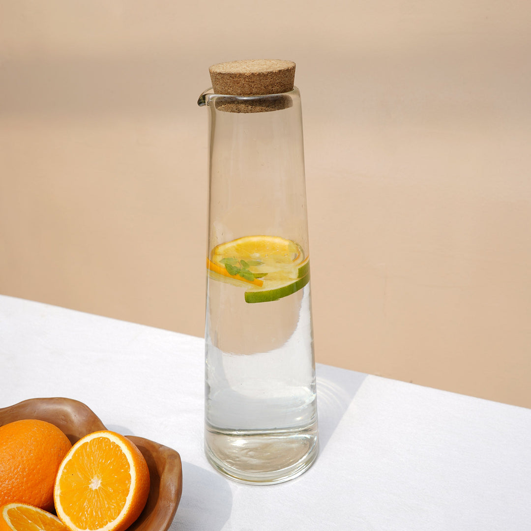 Muun Home Glass Carafe with Cork Lid