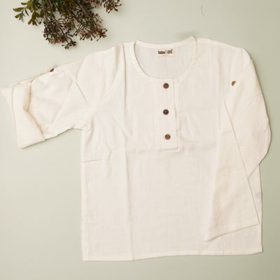 Kurta Shirt' - 100% Handspun Khadi Cotton Boys' Shirt