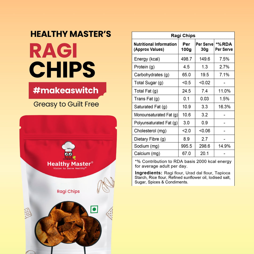 Healthy Master Ragi Chips - 200 g | No Maida | No Preservatives