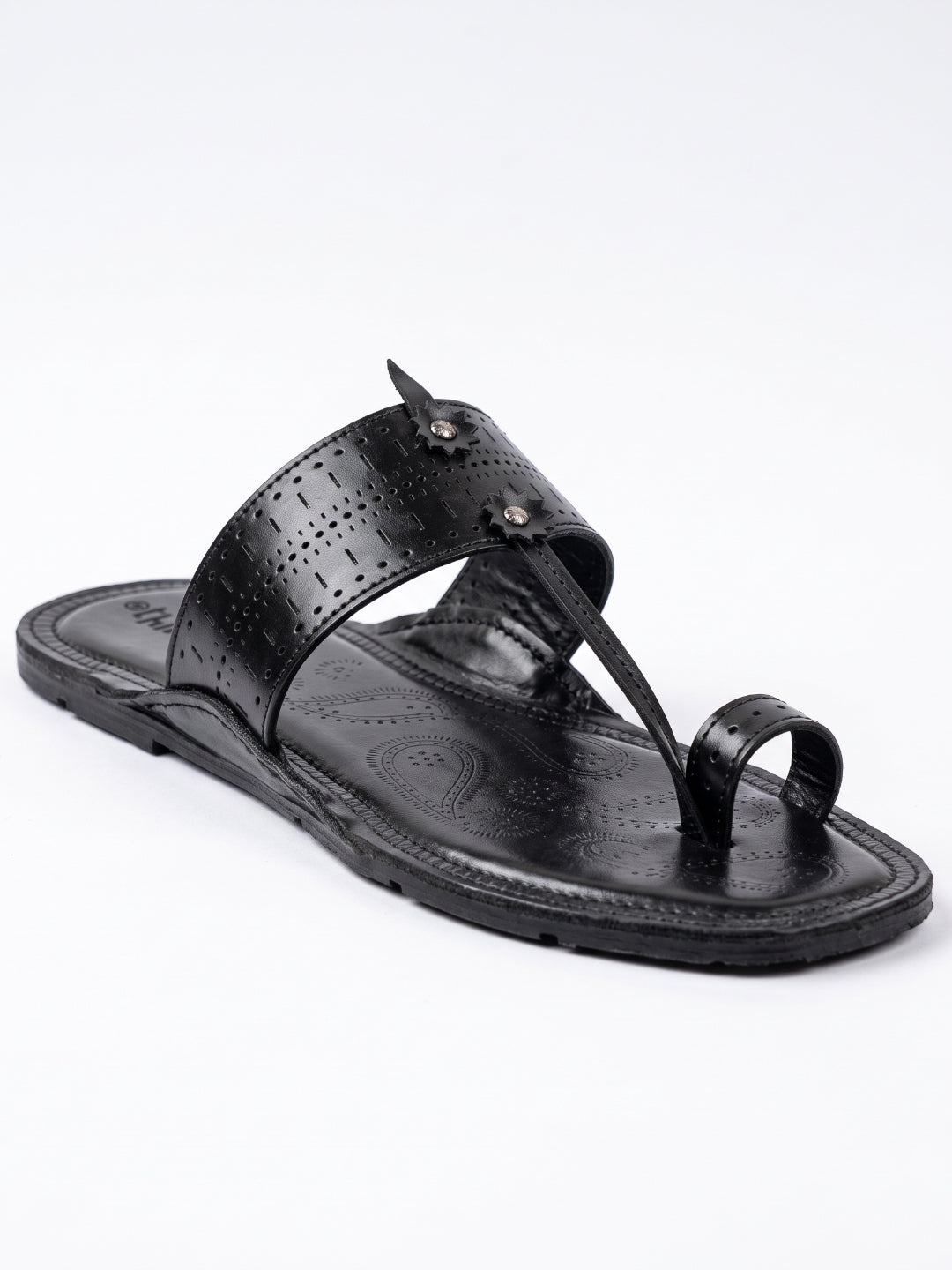 Raje Black Kolhapuri Chappal