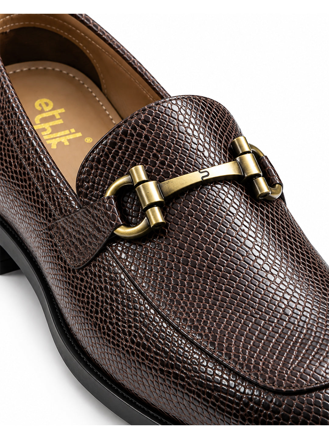 Stunner Brown Textured Loafers