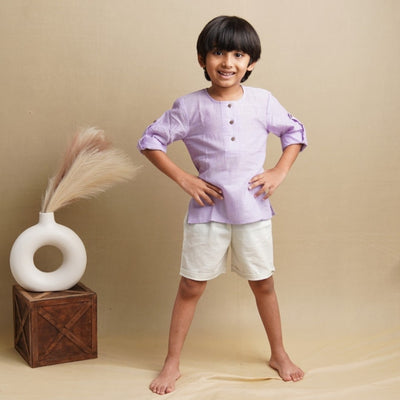 Kurta Shirt' - 100% Handspun Khadi Cotton Boys' Shirt