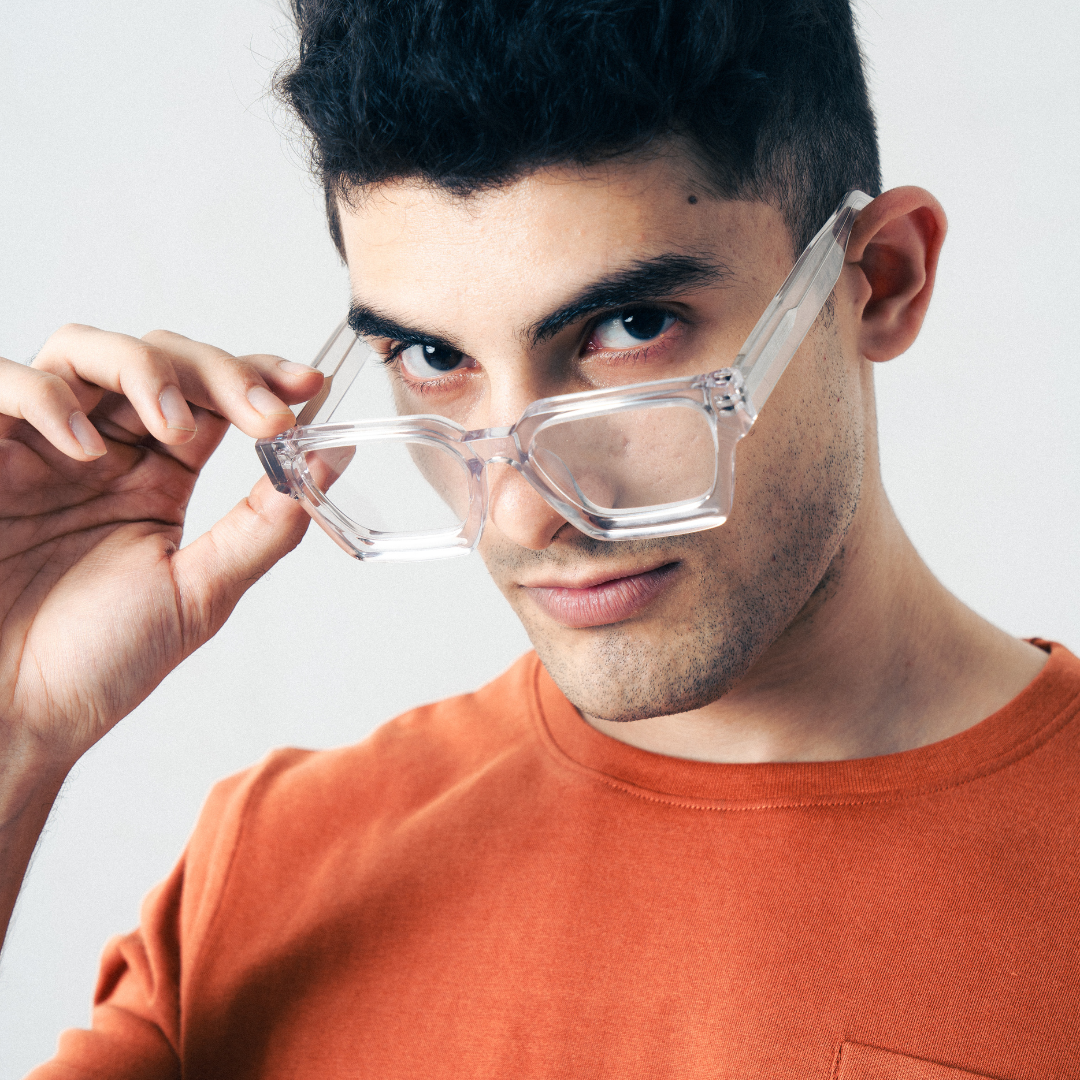 Monkstory MonkStory Runway Acetate Unisex Sunglasses - Nerdy Tranparent