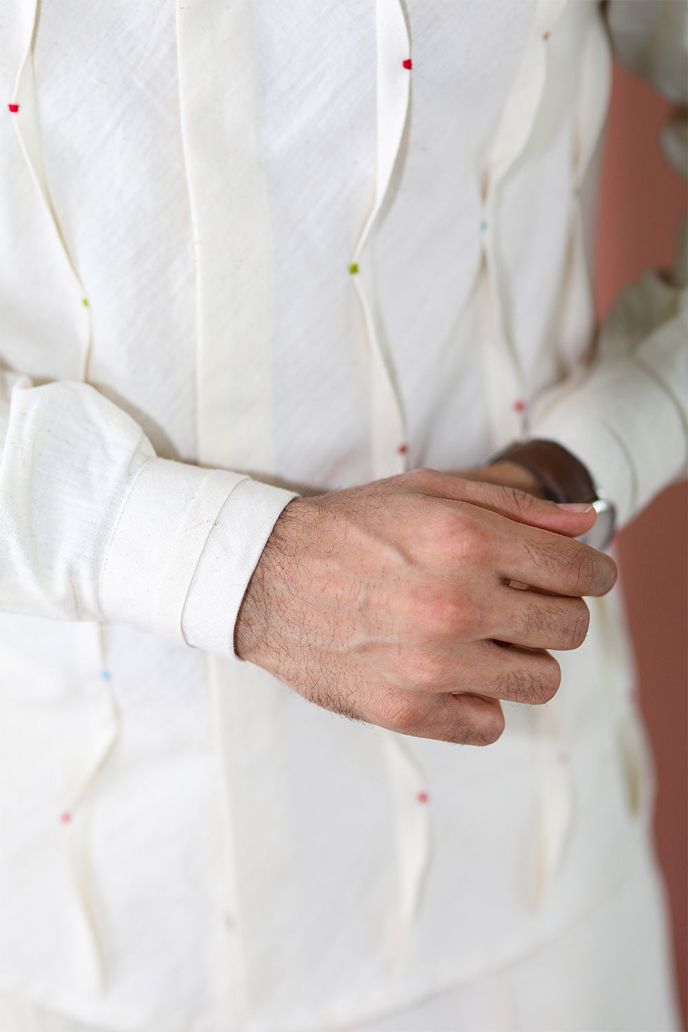 ITIDOR Niran Shirt - Pleated Cuff, Embroided Pleats On Front