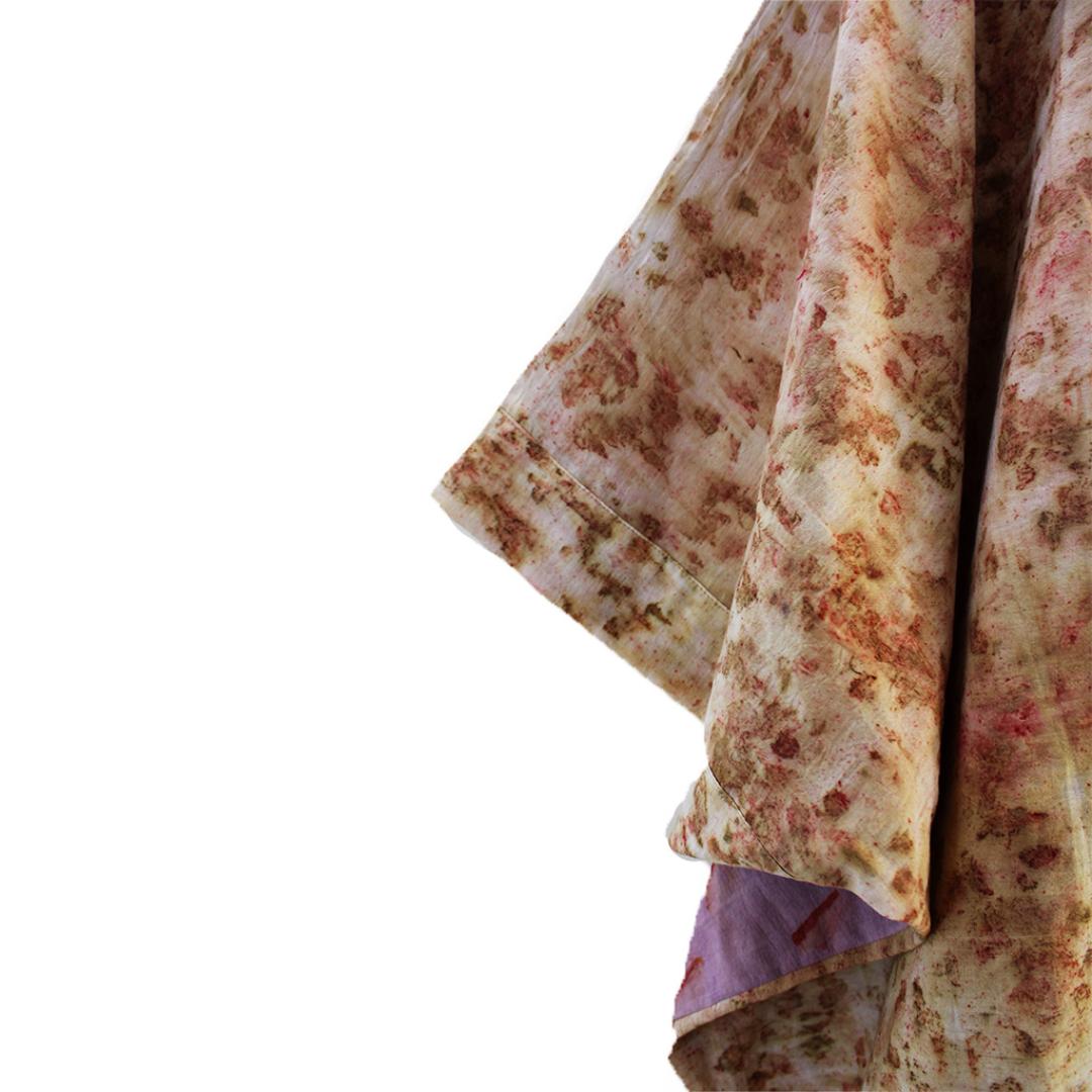 Bageeya "Sakura" Handwoven Organic Cotton Kimono Tunic | Crafted with Sacred Temple Marigolds, Roses and Lac