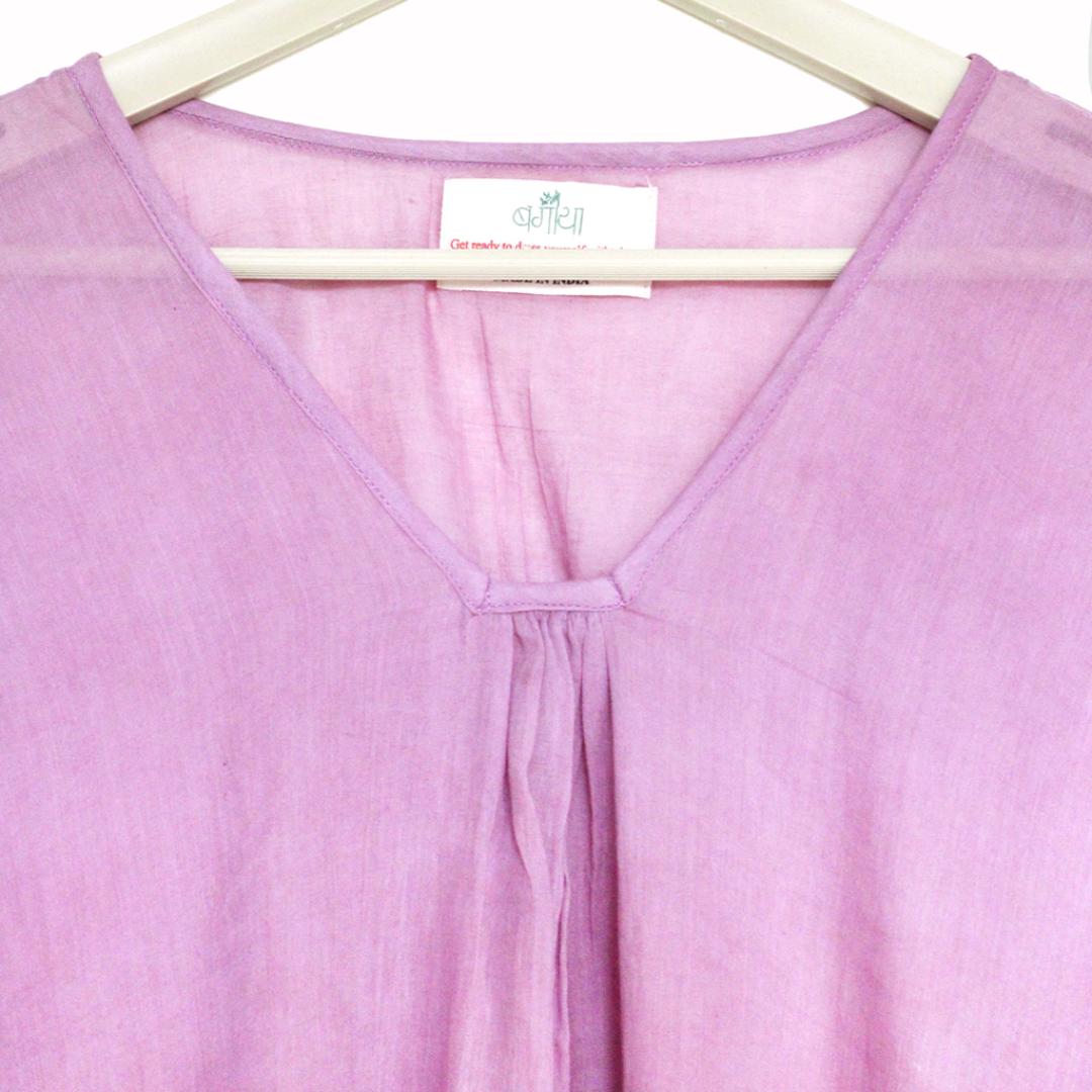 Bageeya “Gulzar” Natural Dyed Pure Mul Ethereal kaftan | Crafted with lac and Rose