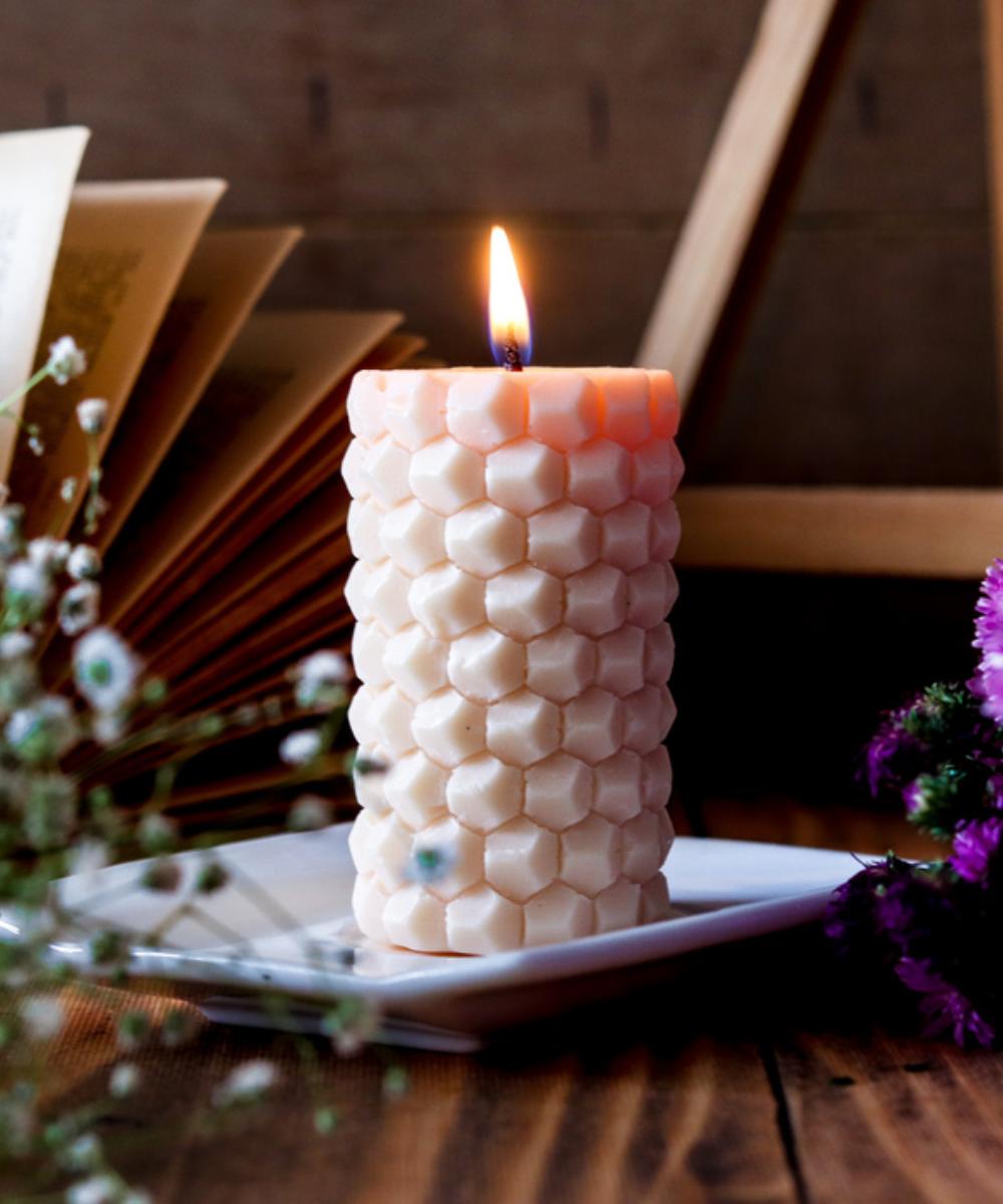 Set of 2 Honeycomb Pillars