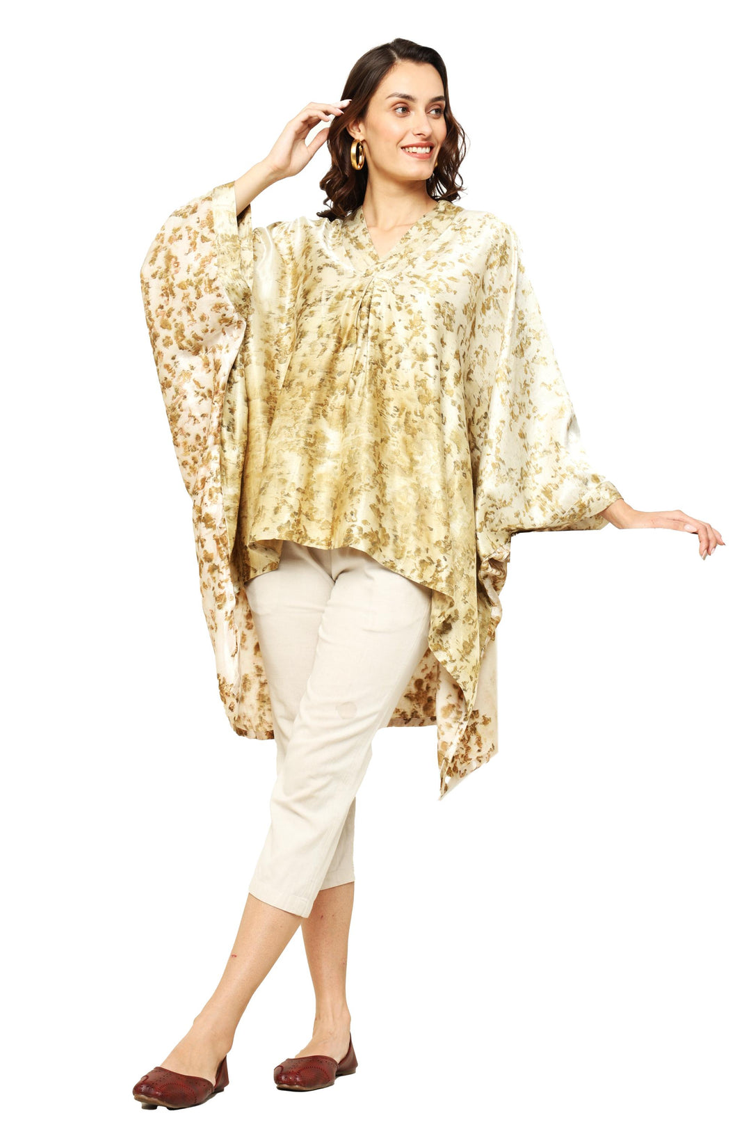 Bageeya " Haru " Handwoven Mashru | Crafted with Rose