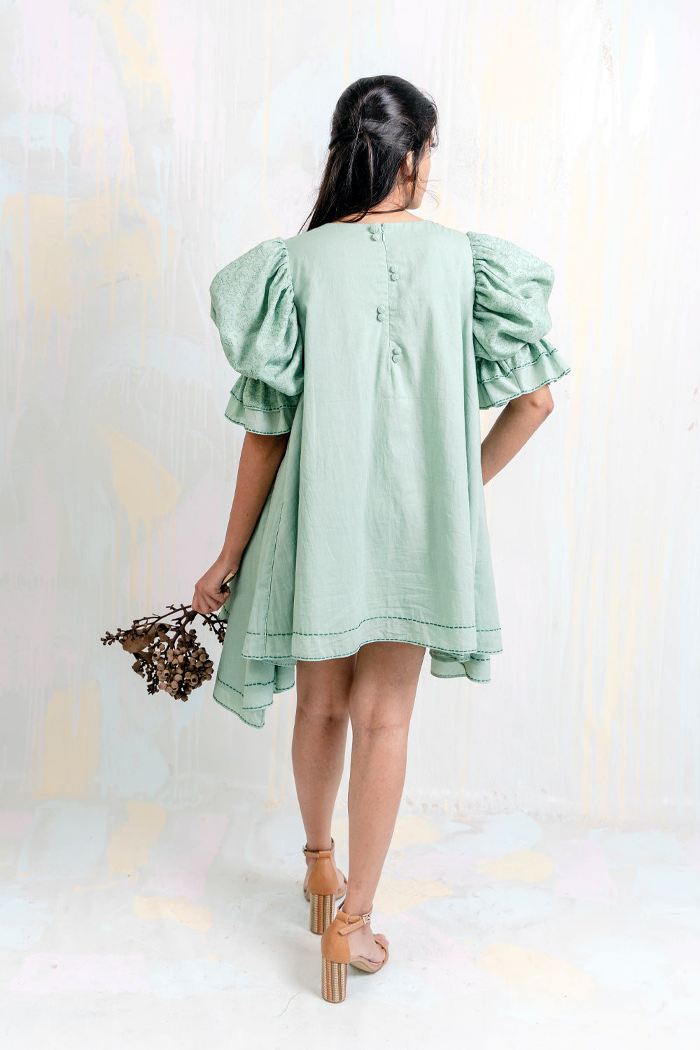 ITIDOR very Short Dress- Flared Uneven Hem