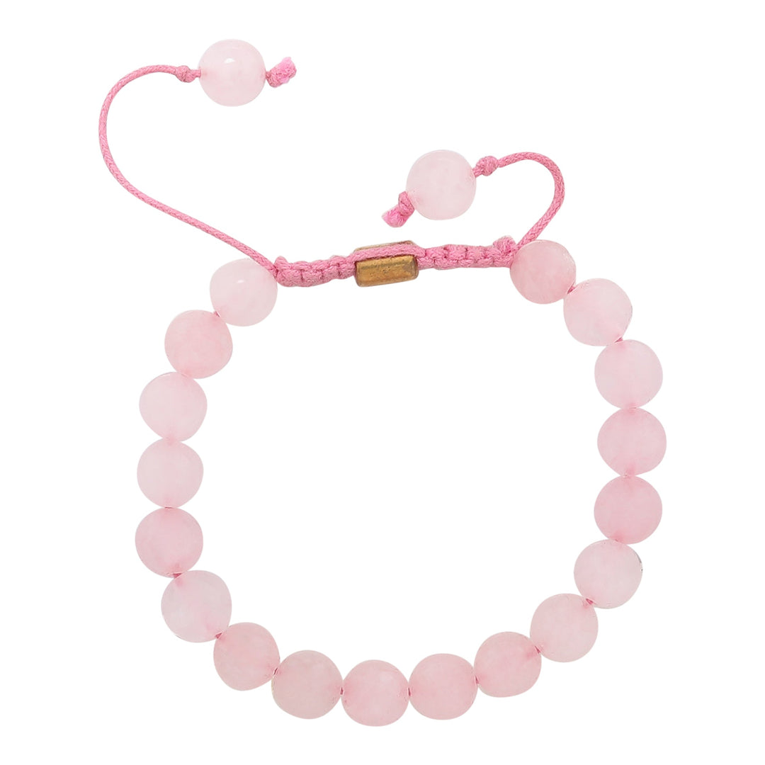 Bamboology Trends Real Rose Quartz Healing Bracelet For Love, Compassion, Emotions & Relationships