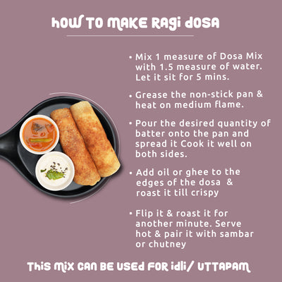 Sprouted dosa ragi instant mix protein for families and kids (pack of 2) - 400 gms