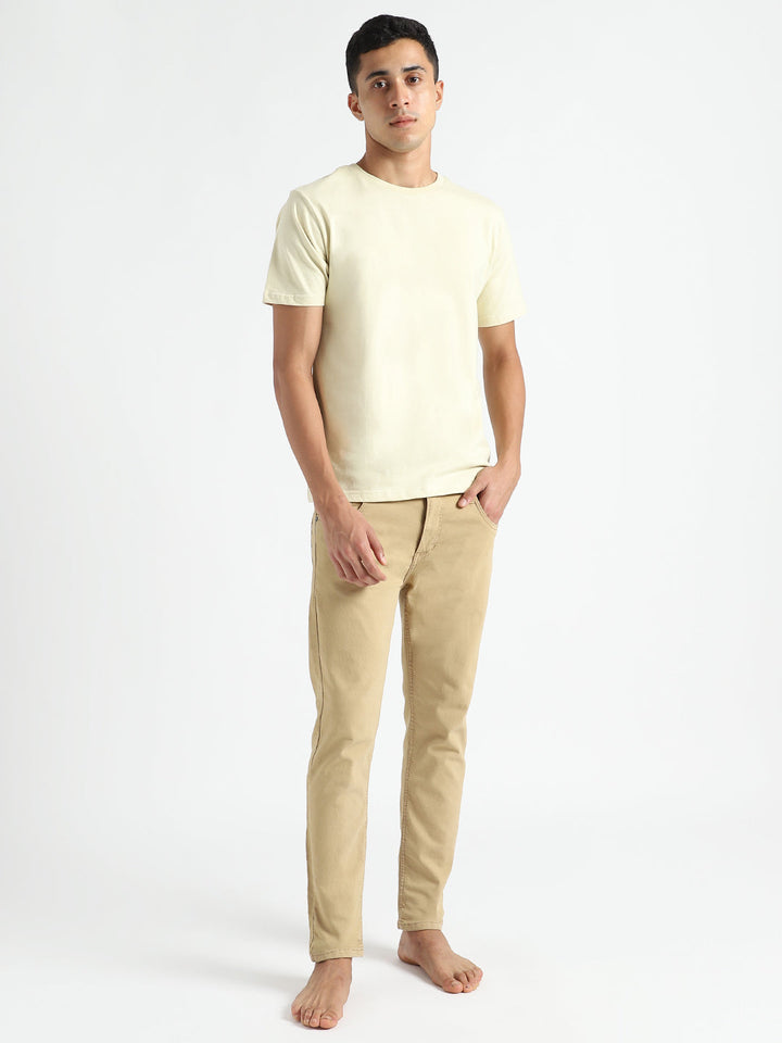 LivBio Men's T-Shirt | Turmeric Yellow | 100% Organic Cotton | Naturally Dyed Fiber | Casual Crew Neck