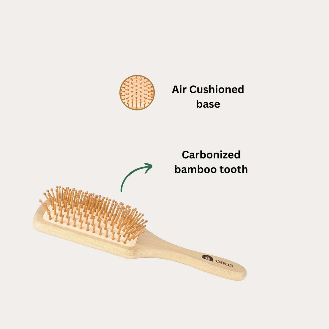 OIKO Bamboo Hair Brush with bamboo bristles