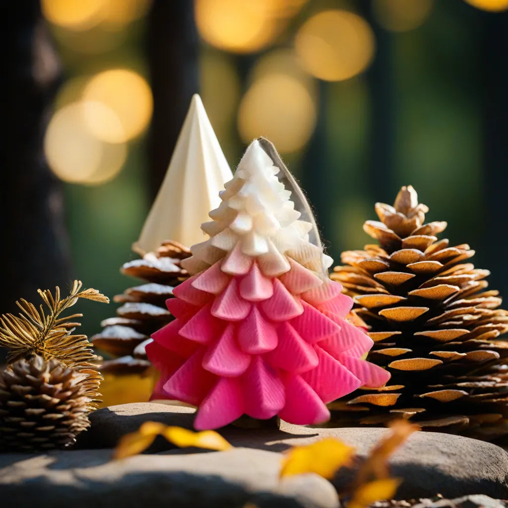 Aesthetic Living Soywax Christmas Tree Scented Candle- Rose- 110 gms