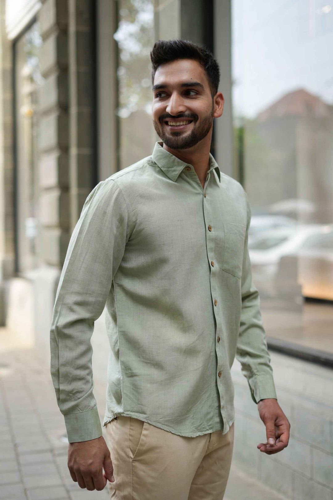 Earthy Route Military Green · Full Sleeve Shirt