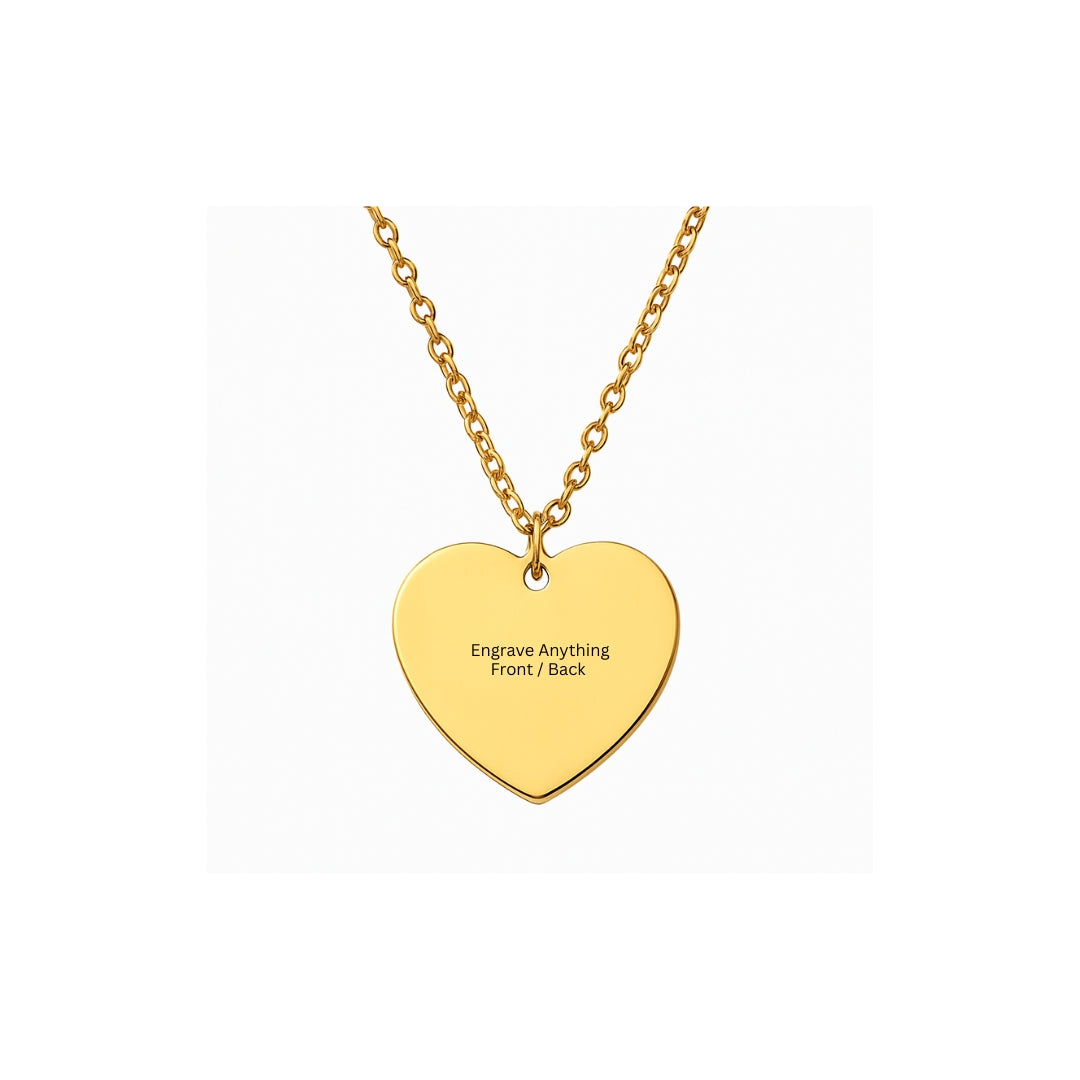 SILVERSUTRA Personalised Heart Necklace For Her | Engrave your name, image, date and more