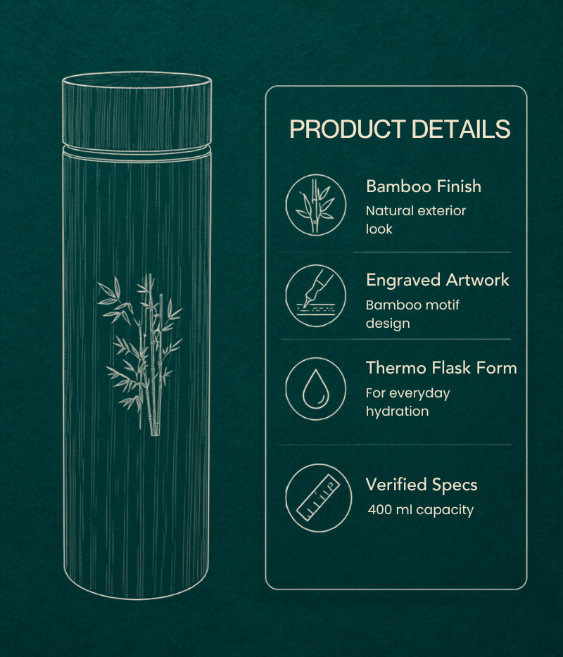Aegle Sriphal Bamboo Thermo Flasks