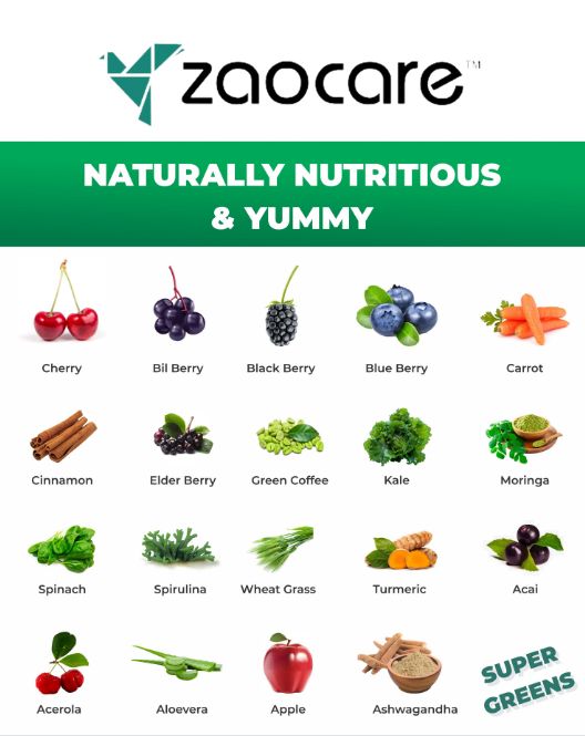 Zaocare Supergreen Effervescent Tablets For Tummy Fat Burn & Gut Detox | 100% Vegan