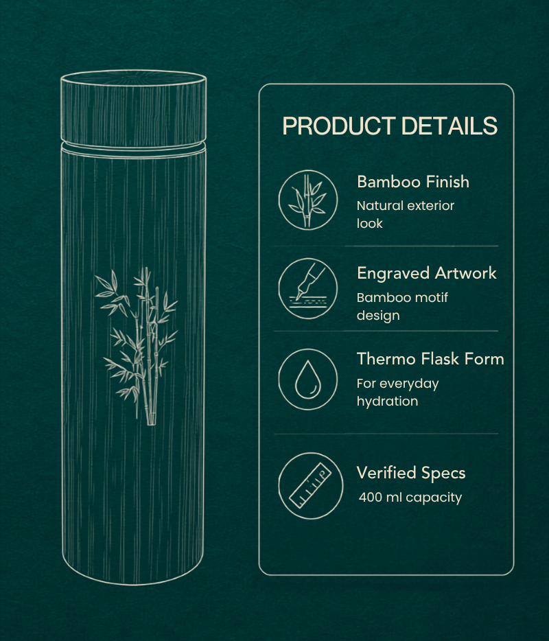 Aegle Sriphal Bamboo Thermo Flasks