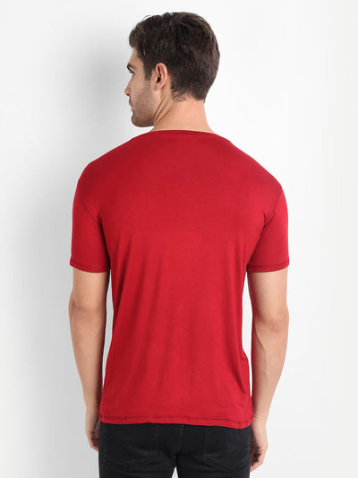 Bamboo Fabric Maroon T-shirt For Men