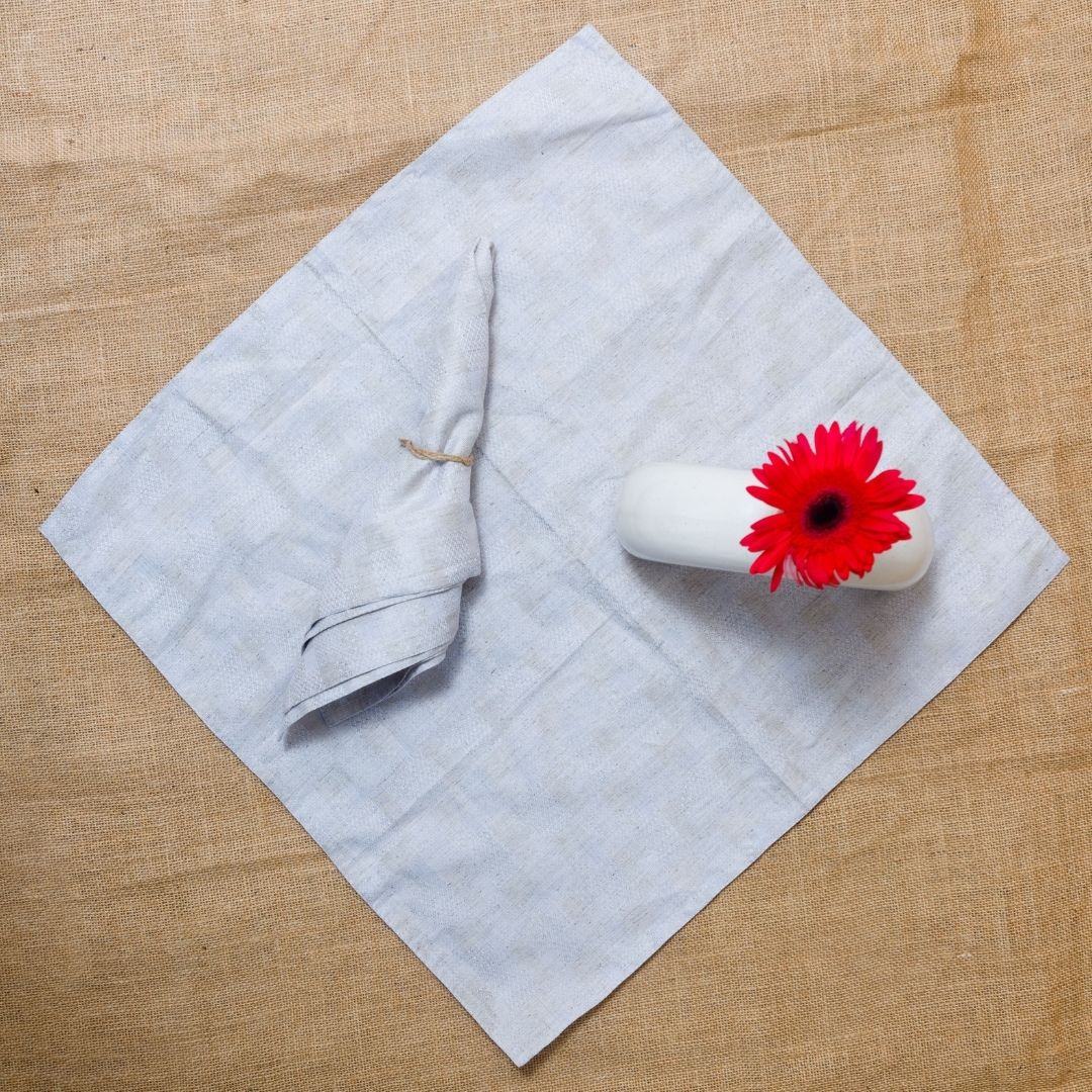 Pravaah Hemp cotton dinner napkins | jacquard weave | set of 2/4/6