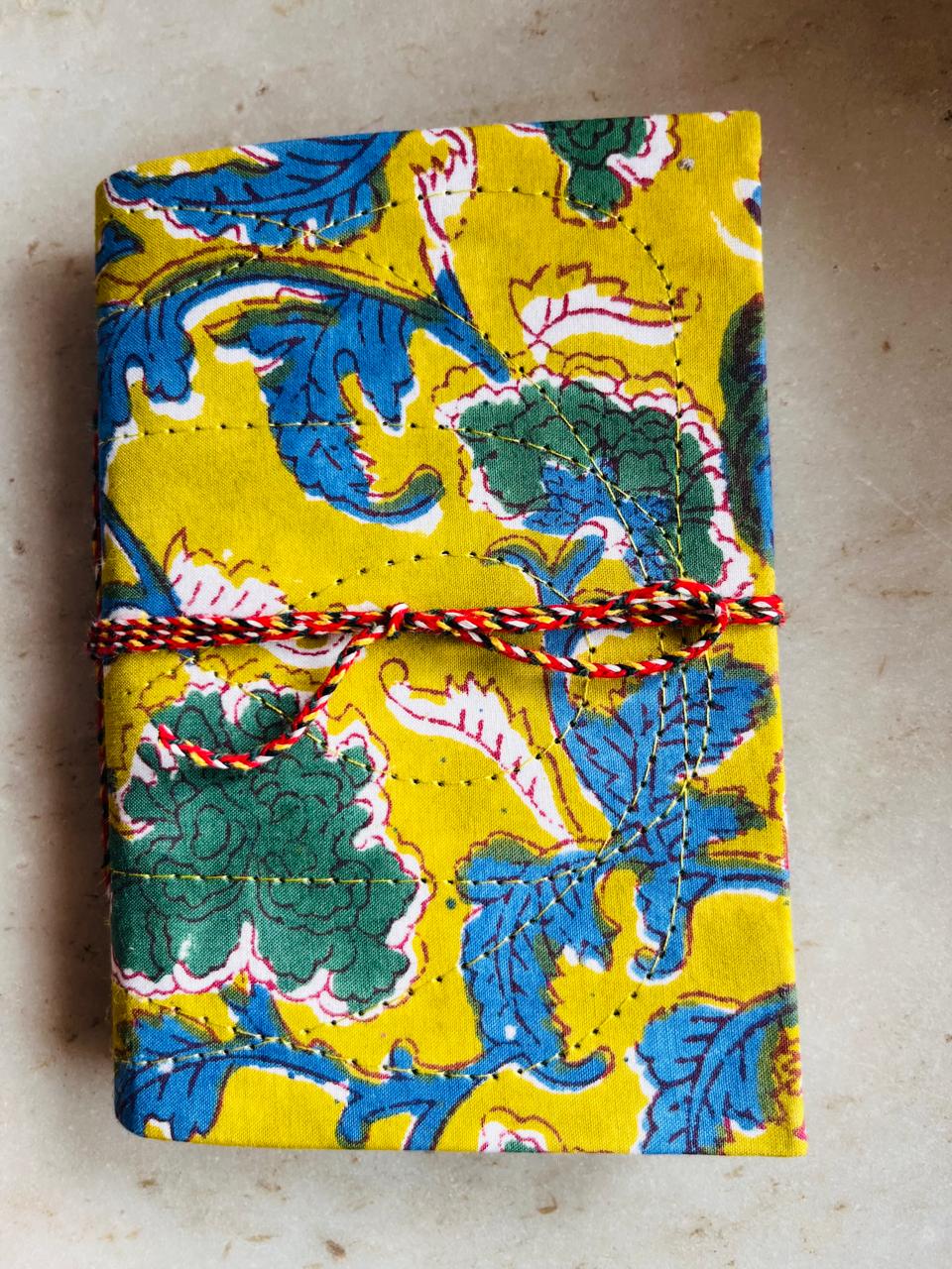 Set of 2 Handcrafted Fabric Diary | 15 × 10 cm | Peekaboo | Softbound with Strings