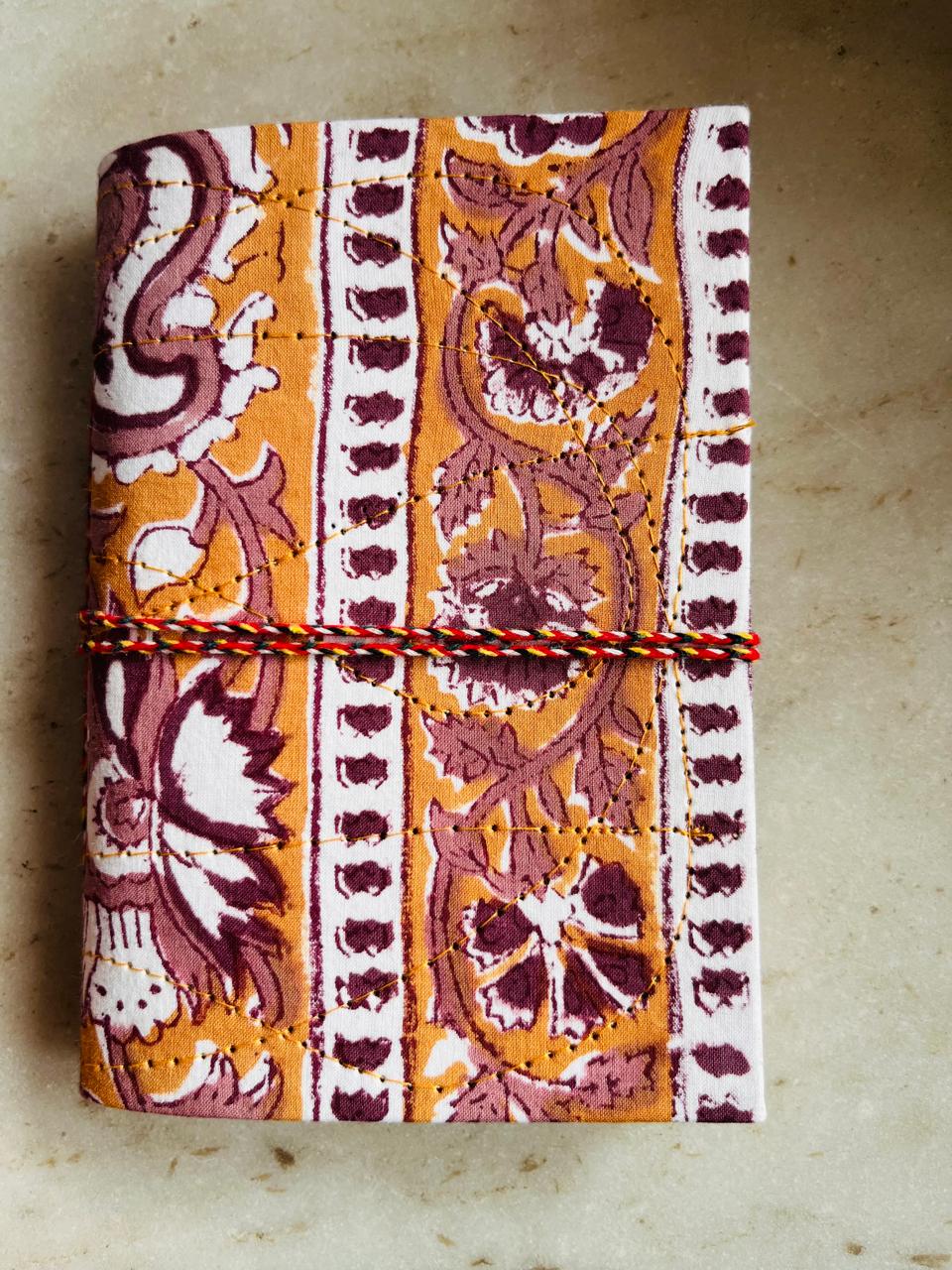 Set of 2 Handcrafted Fabric Diary | 15 × 10 cm | Peekaboo | Softbound with Strings