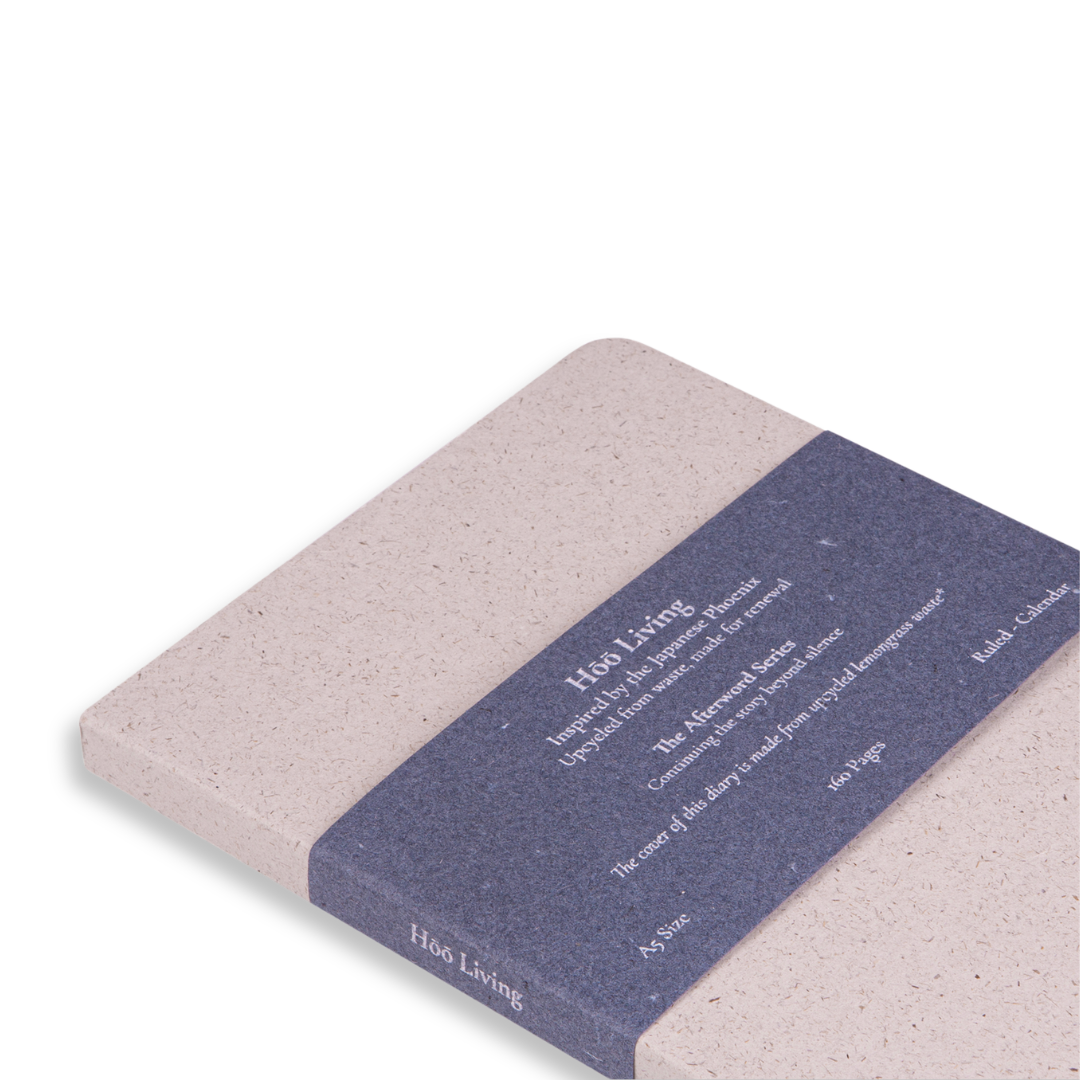 Hōō Living A5 Notebook 160 Pages made from Upcycled Used Sanitary Napkins - Paperboard/Upcycled Lemongrass Paper Cover