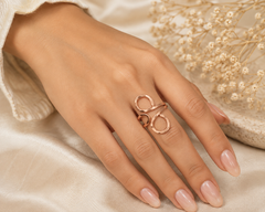 Bamboology Trends Handmade Adjustable Pure Copper Abstract Loop Ring for Women | Artisan Wellness Jewellery