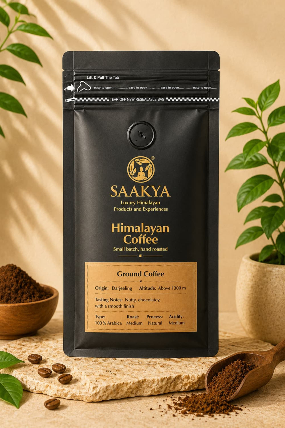 Saakya 100% Arabica Himalayan Coffee Medium Roast | Ground 250g