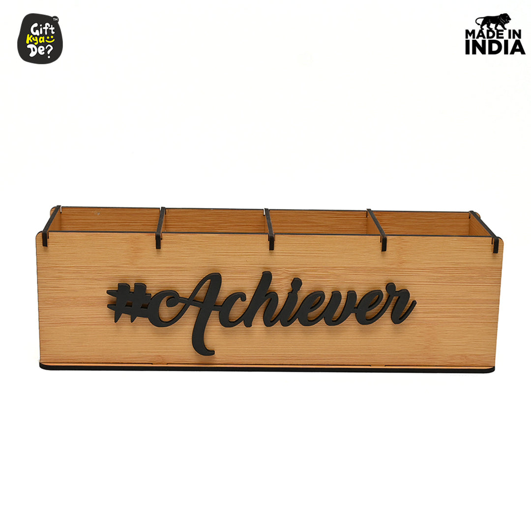 Gift Kya De Motivational Desk Organizer | 4 Compartments | Desk Accessories