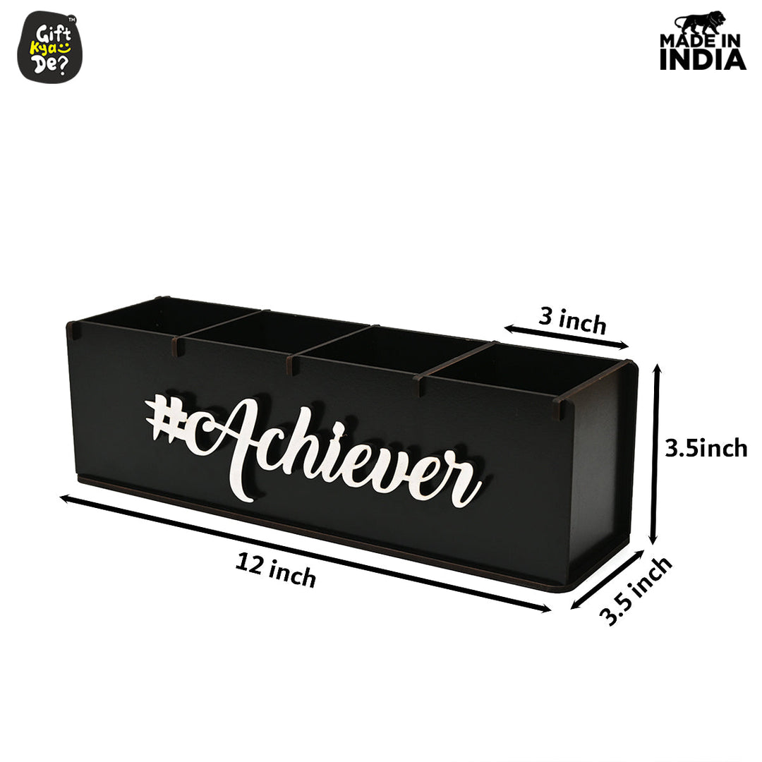 Gift Kya De Motivational Desk Organizer | 4 Compartments | Desk Accessories