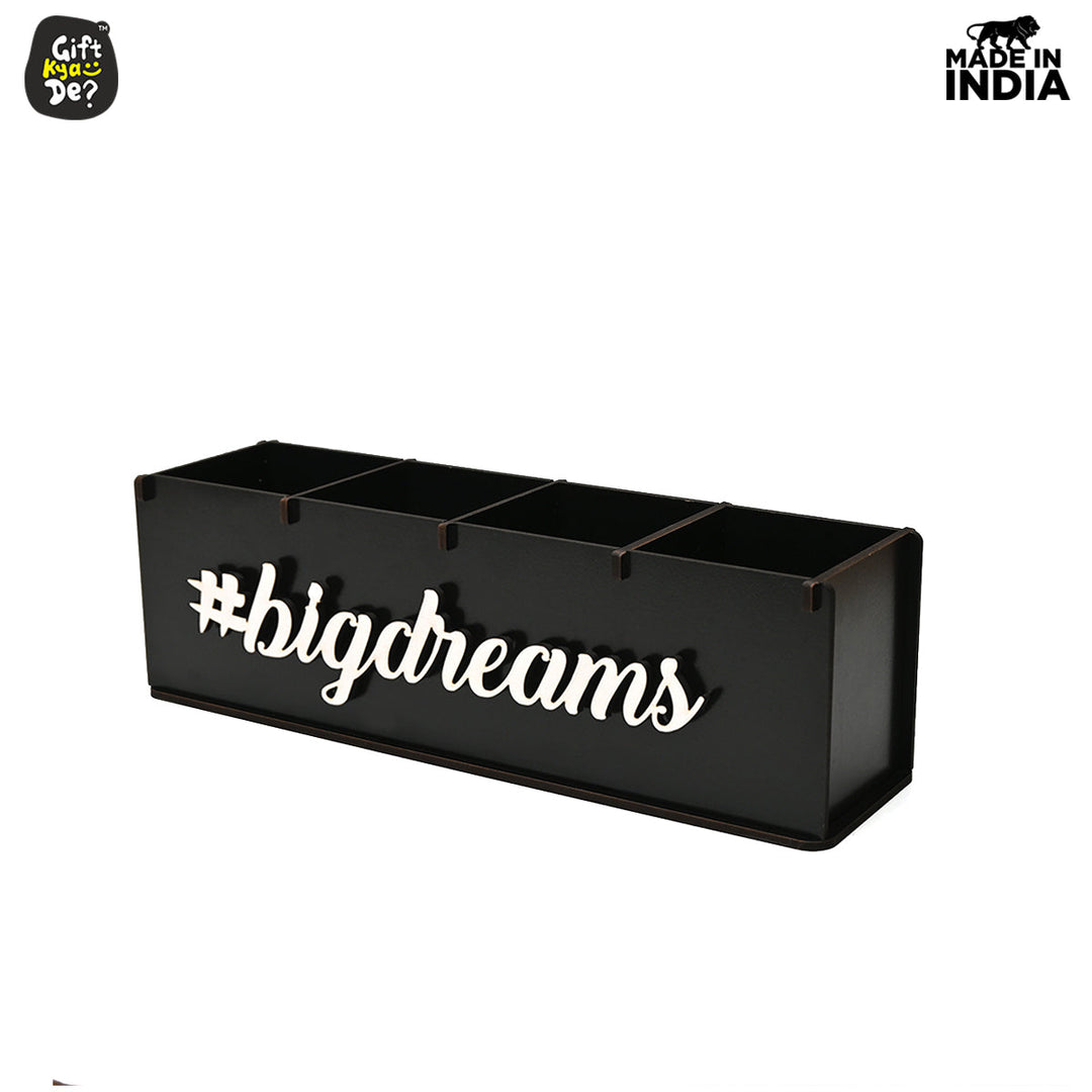 Gift Kya De Motivational Desk Organizer | 4 Compartments | Desk Accessories