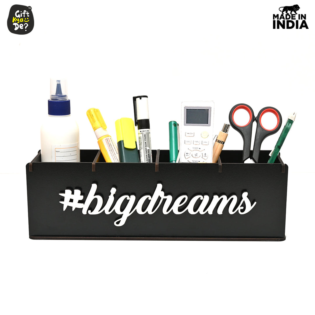 Gift Kya De Motivational Desk Organizer | 4 Compartments | Desk Accessories