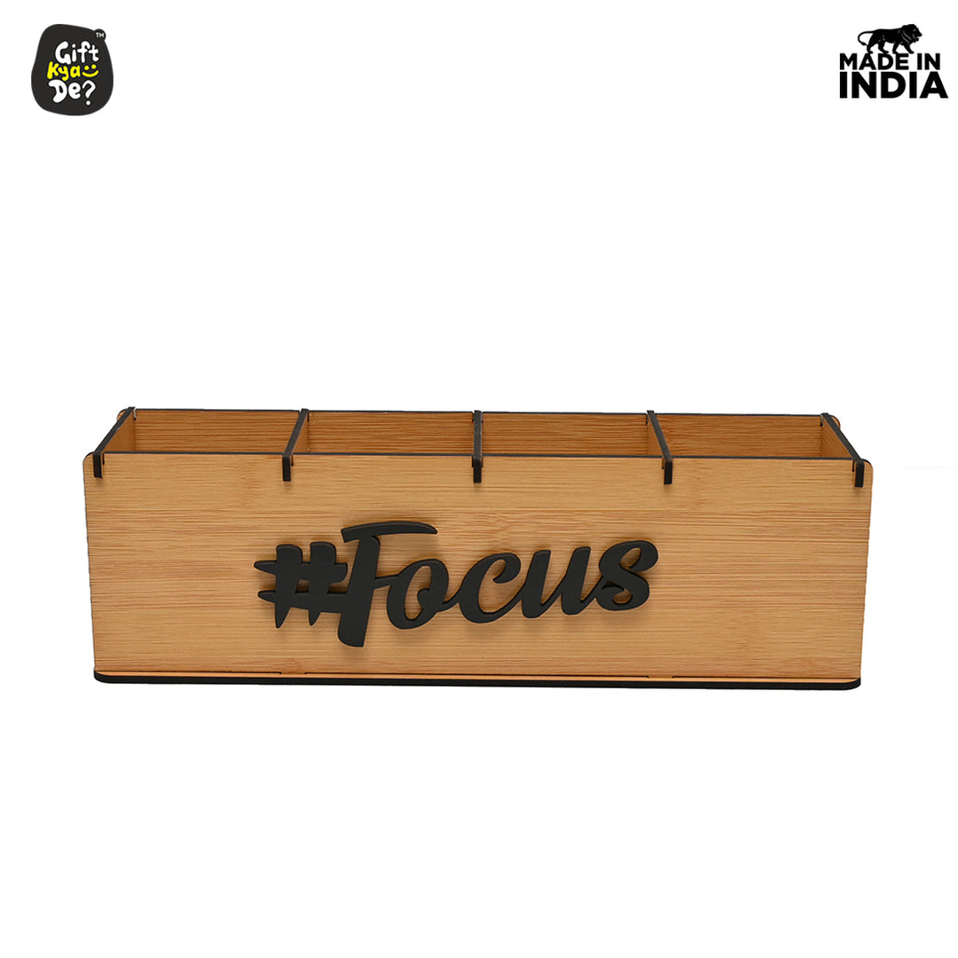 Gift Kya De Motivational Desk Organizer | 4 Compartments | Desk Accessories