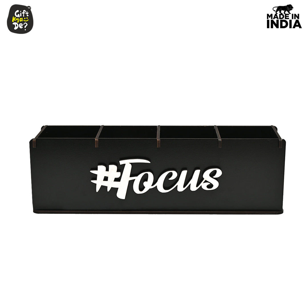 Gift Kya De Motivational Desk Organizer | 4 Compartments | Desk Accessories