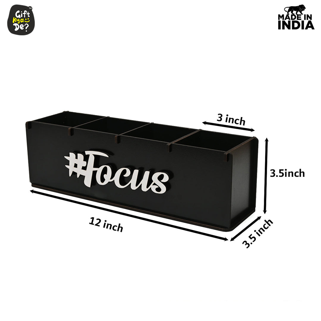Gift Kya De Motivational Desk Organizer | 4 Compartments | Desk Accessories