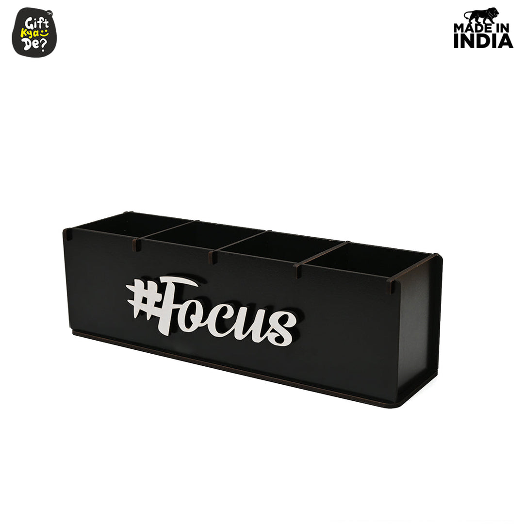 Gift Kya De Motivational Desk Organizer | 4 Compartments | Desk Accessories