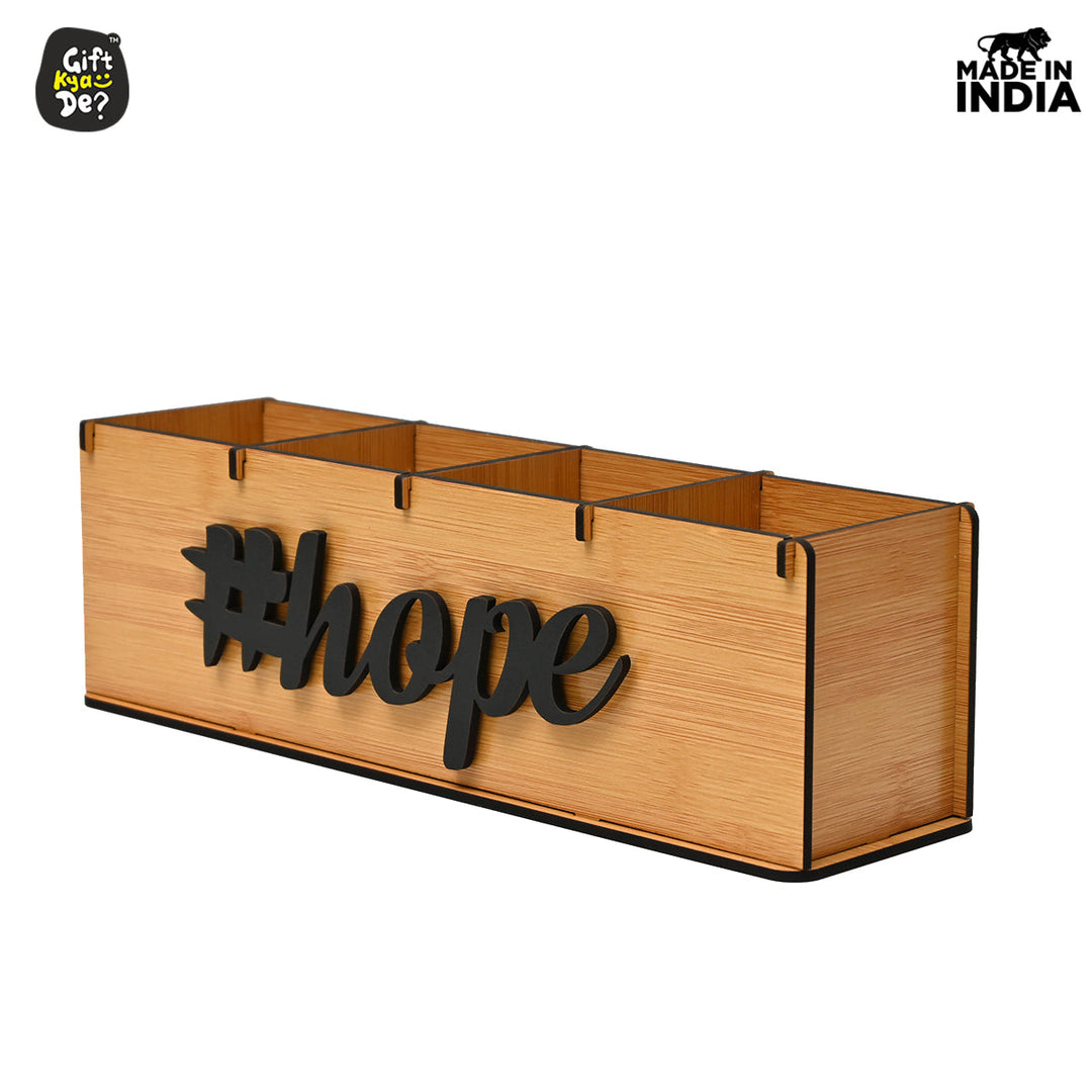 Gift Kya De Motivational Desk Organizer | 4 Compartments | Desk Accessories