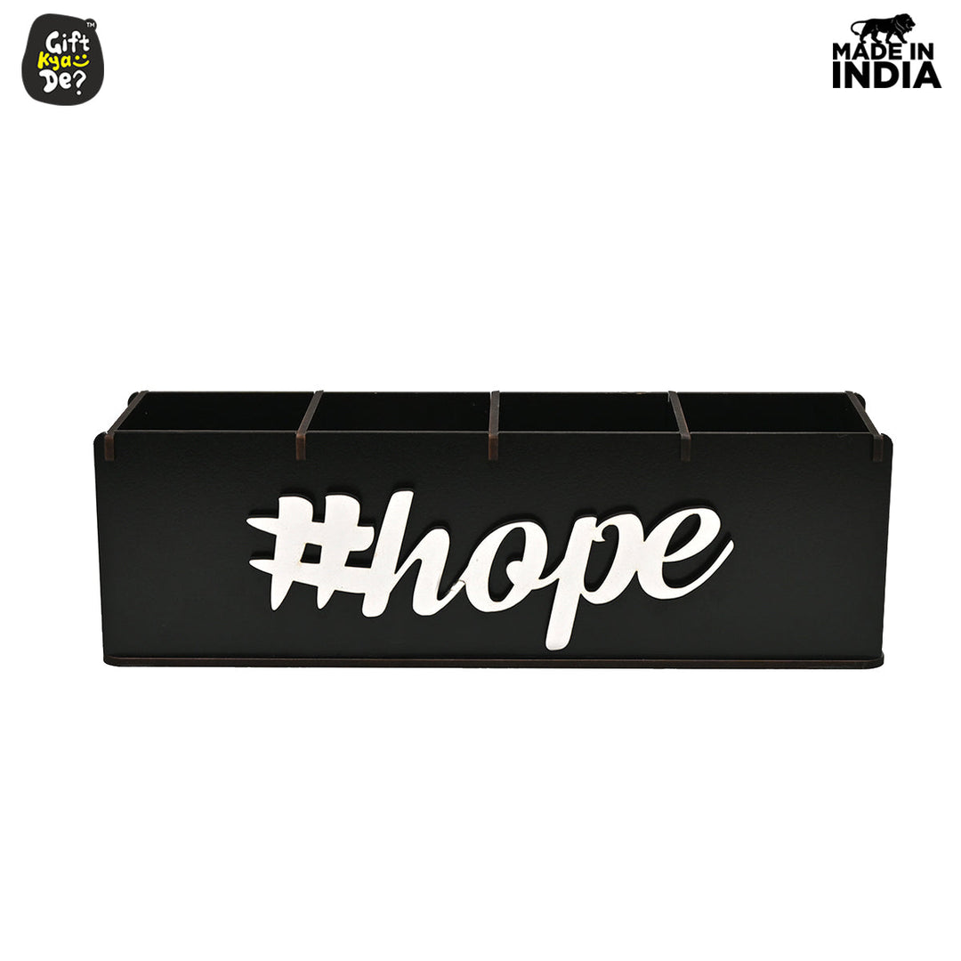 Gift Kya De Motivational Desk Organizer | 4 Compartments | Desk Accessories