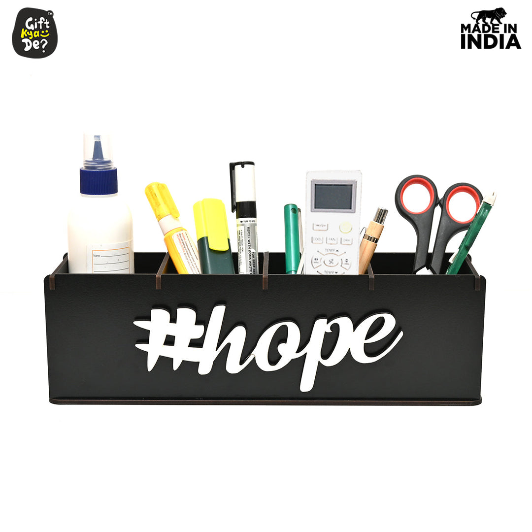 Gift Kya De Motivational Desk Organizer | 4 Compartments | Desk Accessories