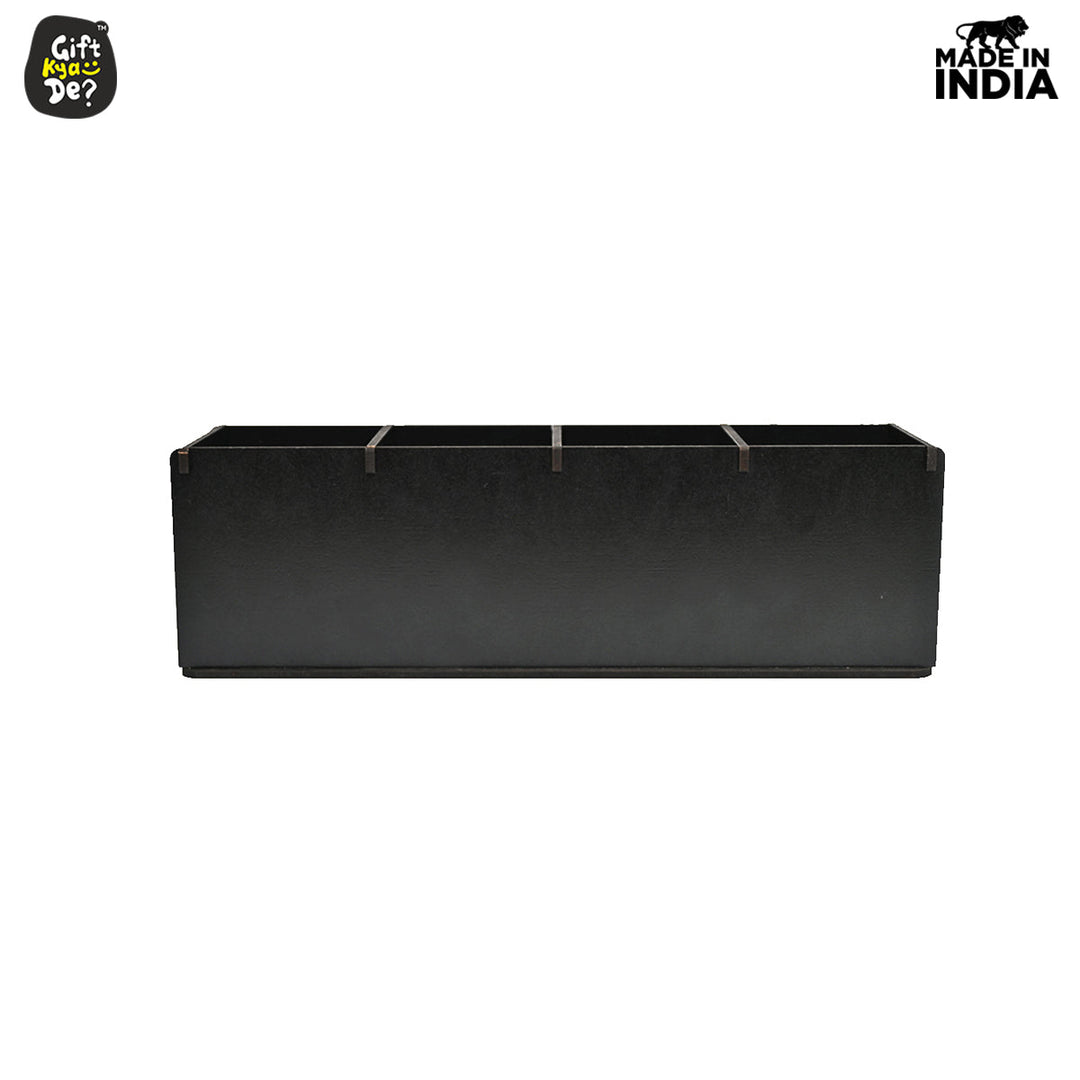Gift Kya De Motivational Desk Organizer | 4 Compartments | Desk Accessories