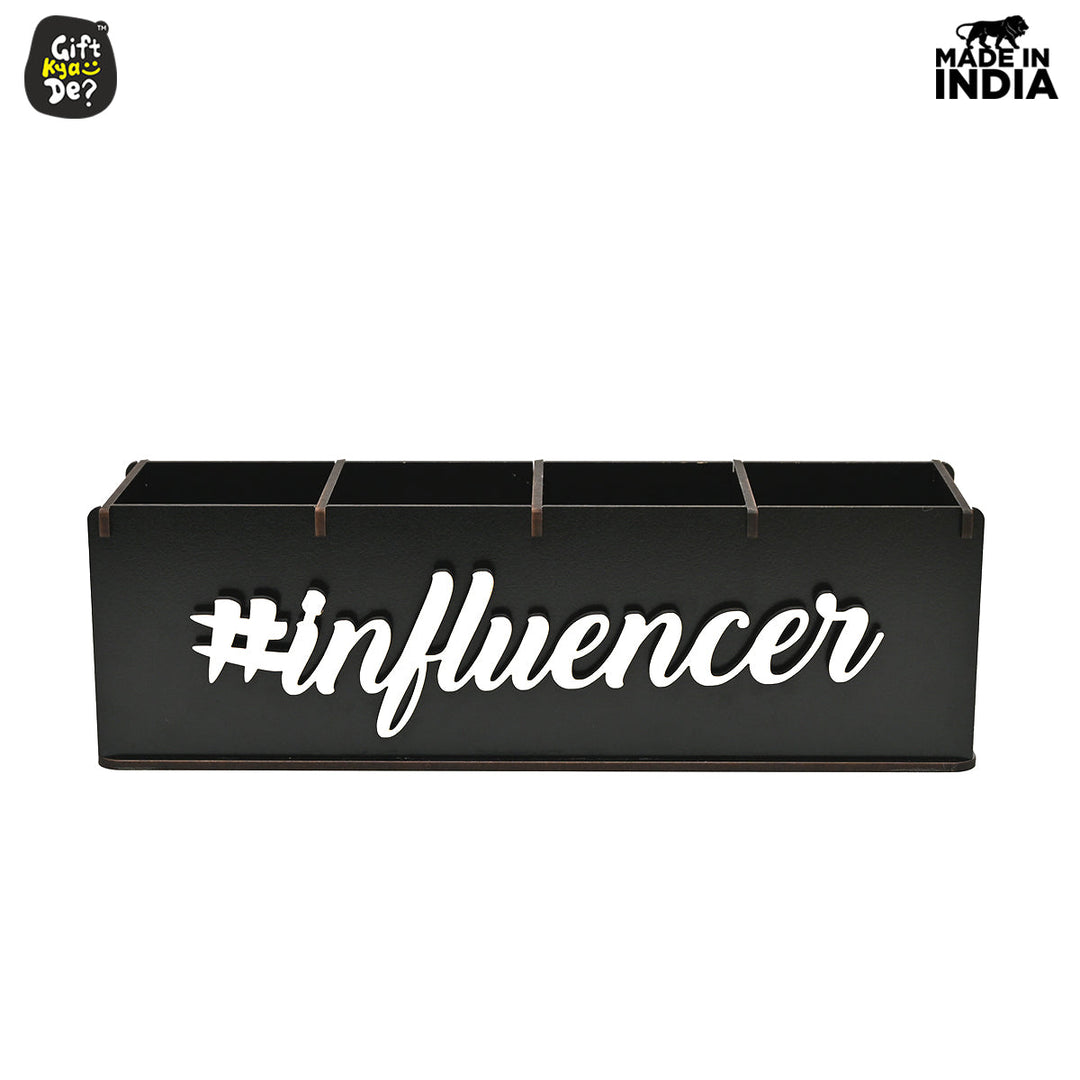 Gift Kya De Motivational Desk Organizer | 4 Compartments | Desk Accessories