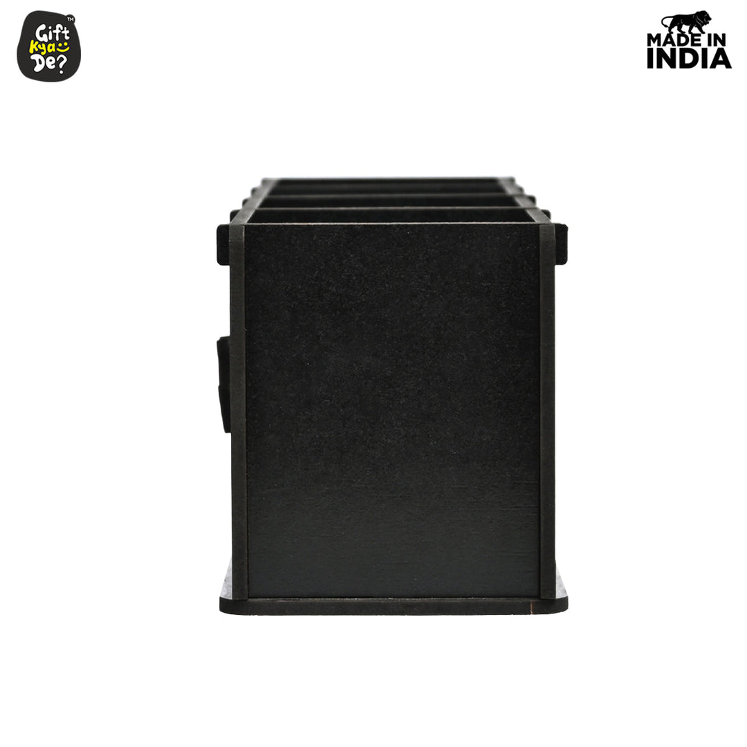 Gift Kya De Motivational Desk Organizer | 4 Compartments | Desk Accessories
