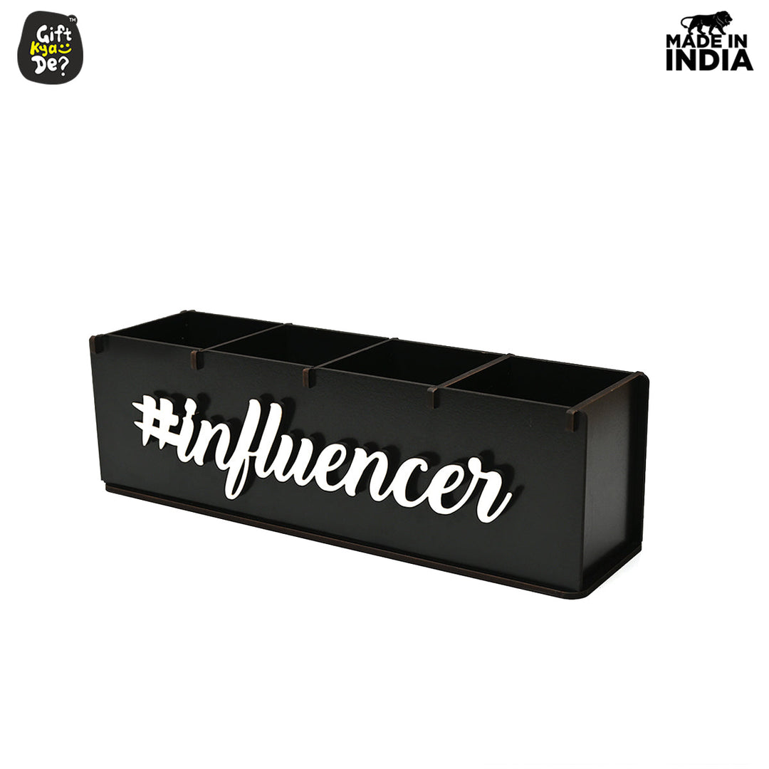 Gift Kya De Motivational Desk Organizer | 4 Compartments | Desk Accessories