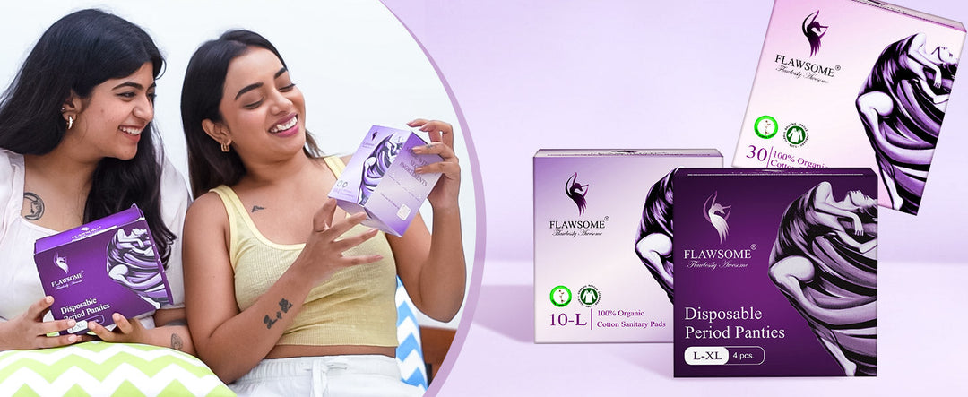 Flawsome 100% Organic Sanitary Pads | High Absorption | Cotton Sanitary Pads | Soft and Rash Free | Toxin-Free (Pack of 50, XXL)
