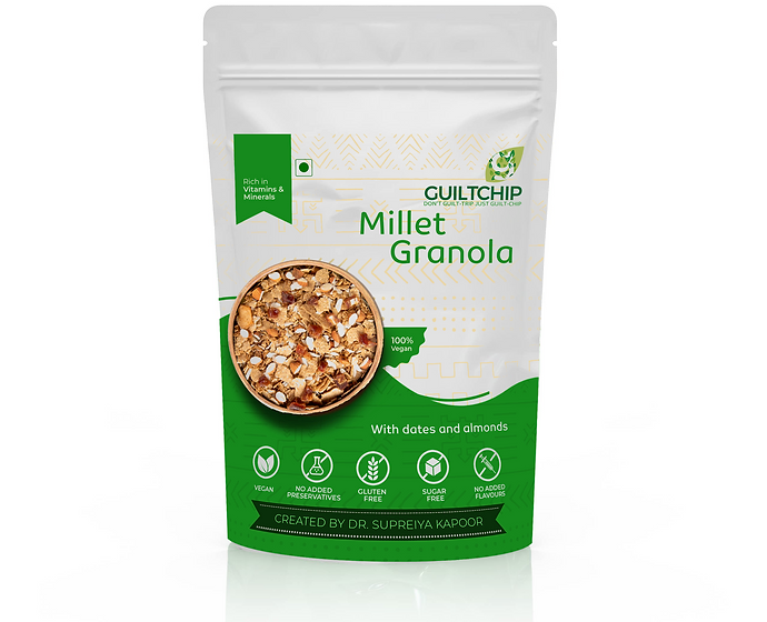 GUILTCHIP Millet Granola With Dates & Almonds - 190 gm